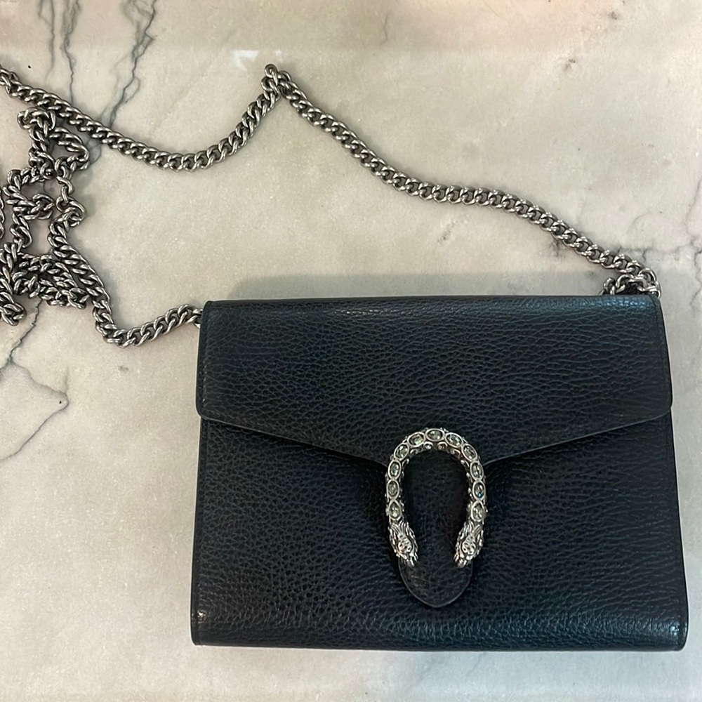 Gucci Dionysus wallet on chain (black calfskin)